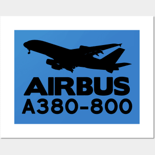 Airbus A380-800 Silhouette Print (Black) Posters and Art